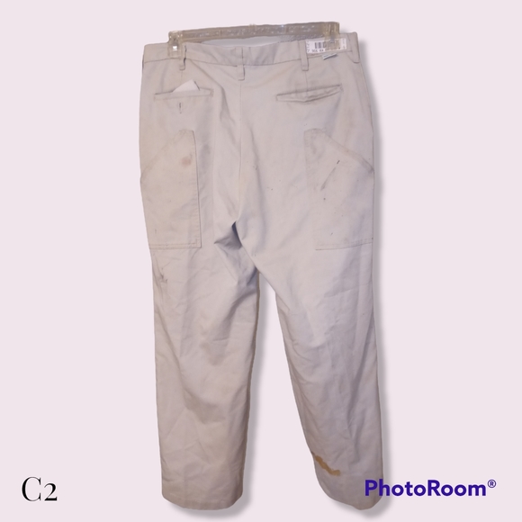 🤑 Men's Used Softwill by Unifirst Khaki Uniform Work Pants 35x30 - Picture 4 of 5